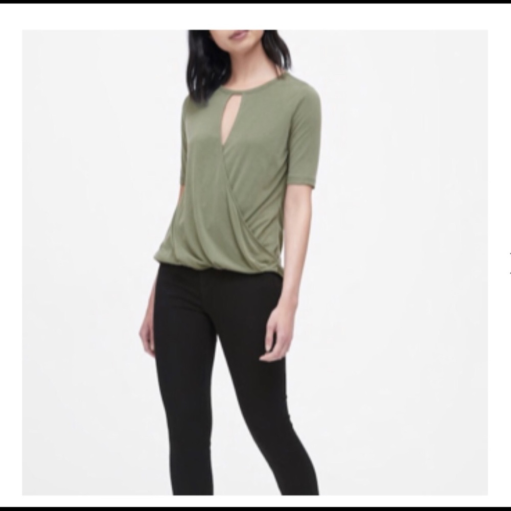 Banana Republic Modal keyhole crossover top slate